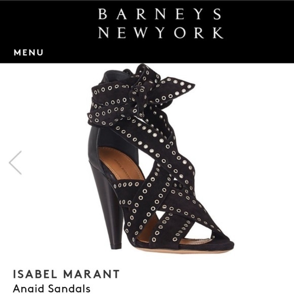 Isabel Marant. Eyelet Suede Anaid Cross Strap Wrap Around Sandals - Picture 11 of 11